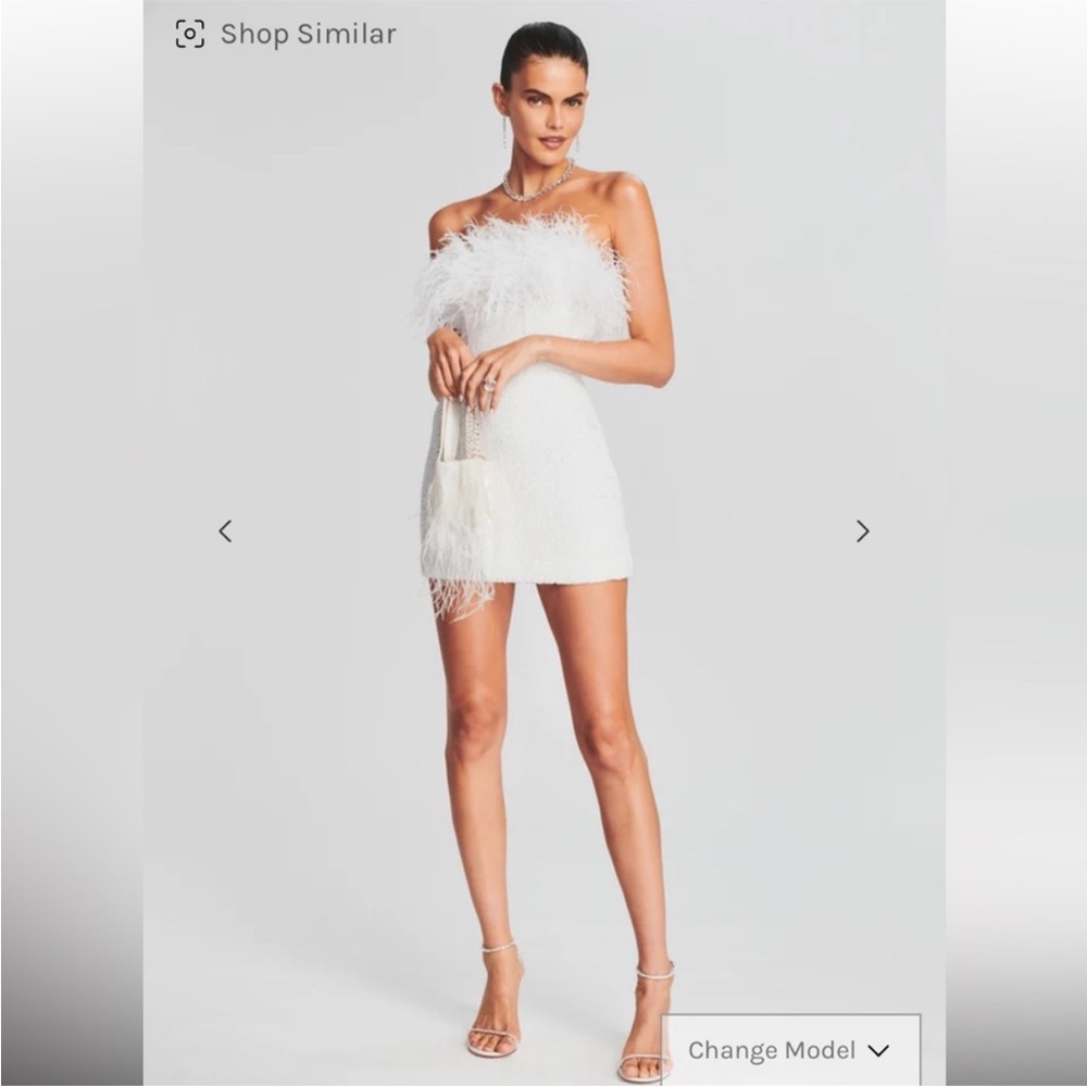 Retrofete White One Shoulder Bodycon Mini Dress